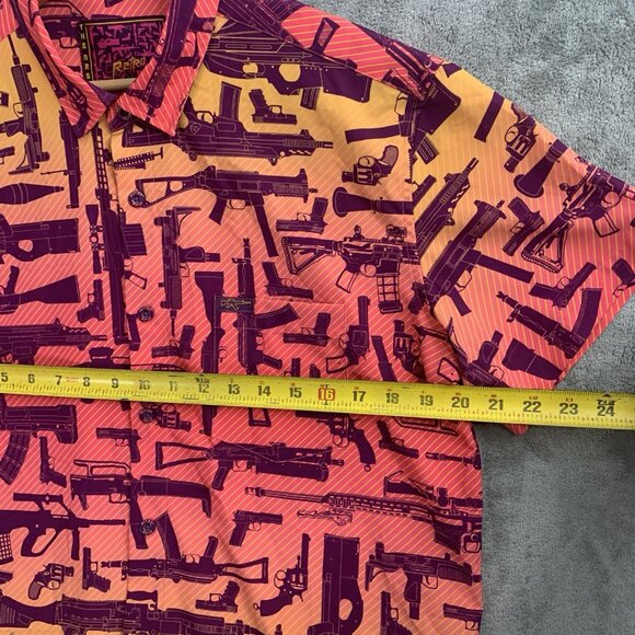 RETRO RIFLE Shirt Mens Large The Arsenal Hawaiian Short Sleeve Button Up Casual - Picture 3 of 8